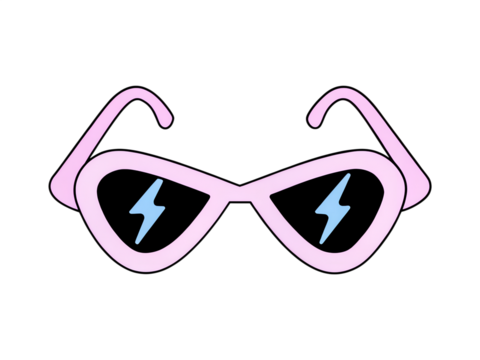 lunettes de soleil doodle mignon rose et noir