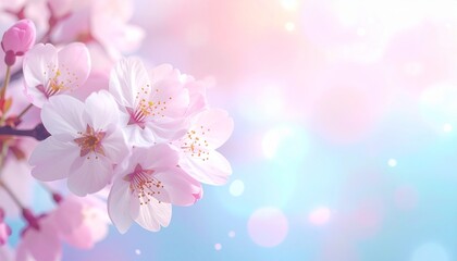 春のイメージ　桜の花　カラフルで幻想的な背景