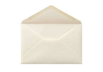 Isolated stationery envelope on a neutral surface open ready to be used to send letters or invitations
