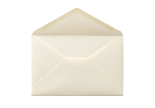 Isolated stationery envelope on a neutral surface open ready to be used to send letters or invitations