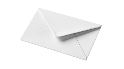 Blank white envelope, angled view