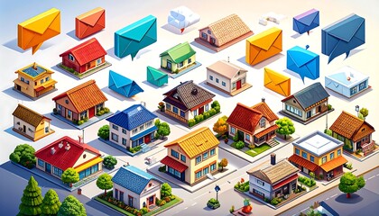 Isometric houses and mail