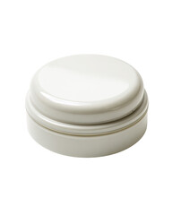 White cosmetic jar, studio shot, clean background, packaging mockup