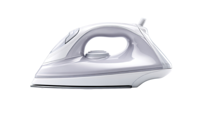 Modern white iron, side view, sleek design