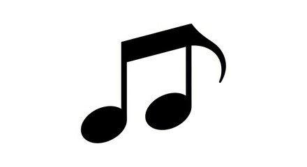 Musical note symbol, conveying rhythm, harmony, and creative expression, ideal for design.