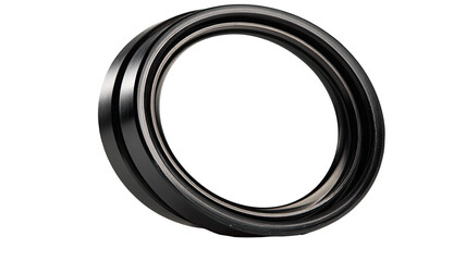 Black rubber seal ring, isolated, 3D render, industrial background, engineering