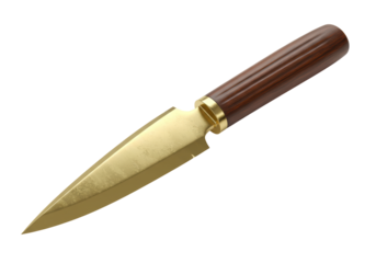 Isolated dagger with wooden handle antique weapon historical object sharp and pointy