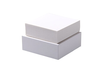 Fototapeta premium White paper stacks, studio, clean background, stationery