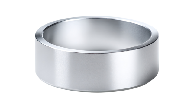 Silver metal ring, isolated, studio shot, industrial background, engineering