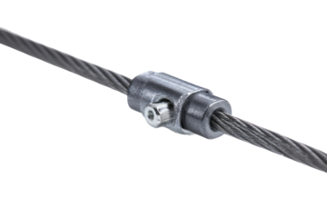 Cable clamp assembly, close-up, studio shot, industrial background, product catalog