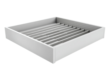 White tray organizer compartments studio background storage