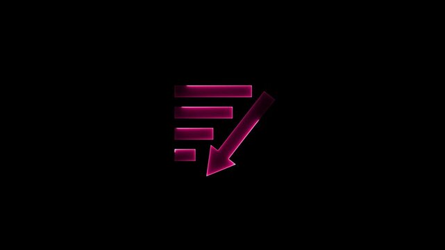 Descending icon animation video. decrease arrow