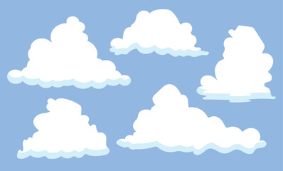 Set of cloud In Bright Blue Sky, day clouds.