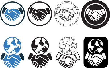 Business, deal, global icon