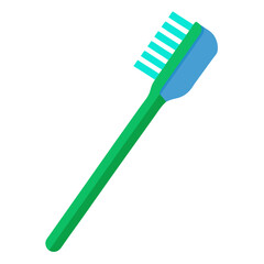 Green toothbrush vector on white background.