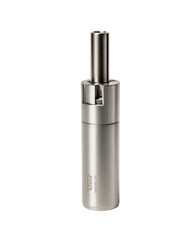 Industrial pneumatic cylinder isolated on black background