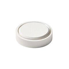 White round button, studio shot, clean background, website design