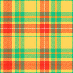Elegant yellow green, and red  tartan check plaid seamless texture for textile, fabrics, print, and background