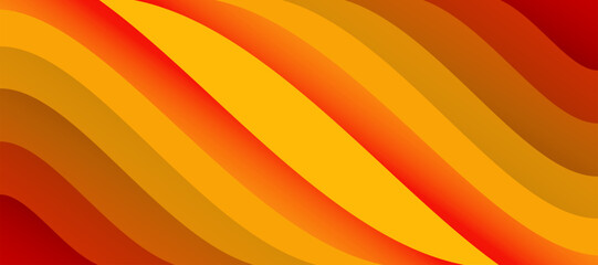 Abstract Background with Dynamic Flowing Waves of Red, Orange, and Yellow