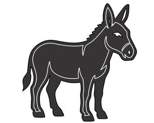 Minimalist Donkey Silhouette – Black & White Vector Line Art