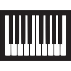 Fototapeta premium Piano keyboard, musical instrument, black and white, vector illustration, piano keys