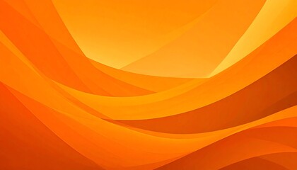 An abstract design features fluid, overlapping layers of orange hues, creating a dynamic and flowing visual effect. The gradients and soft edges suggest movement and depth