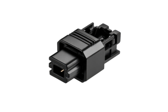 Black connector, close-up, studio shot, electronic component, website use