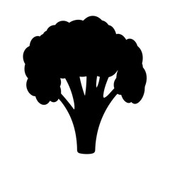 Broccoli silhouette vector illustration of healthy food vegetable nutrition diet ingredient plant graphic
