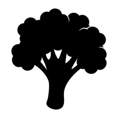 Broccoli vegetable healthy food nutrition diet vegetarian vegan organic fresh raw ingredient silhouette