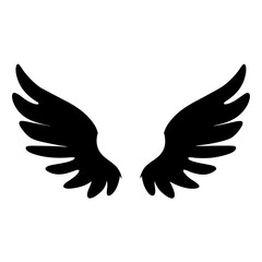 Downloadable vector art of black angel wings silhouette for diy crafts and graphic design projects