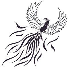 Fototapeta premium Phoenix Rising Silhouette design