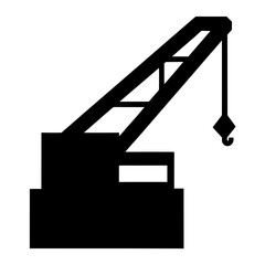 Black silhouette of construction crane vector illustration heavy lifting machinery equipment icon 90