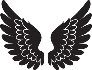 Fototapeta premium Silhouette of a pair of detailed wings spread outward