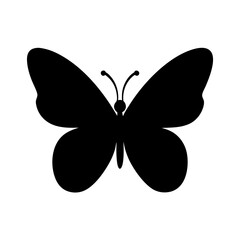 Butterfly silhouette vector illustration, black butterfly clip art, insect graphic design, nature art