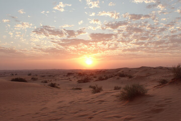 breathtaking sunset in desert landscape essence of tranquility and nature