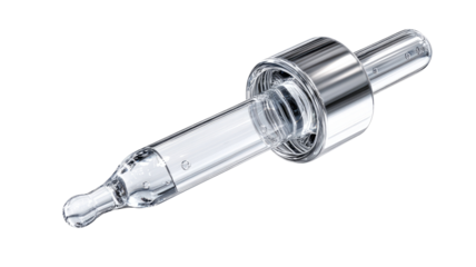 Clear glass dropper with chrome top