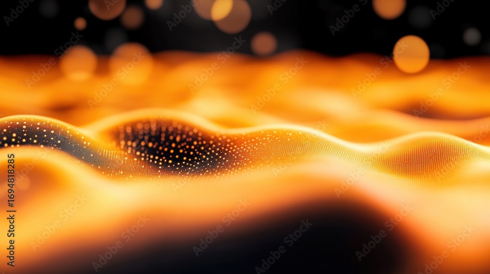 Poster warm glowing abstract waves create an enchanting textured background