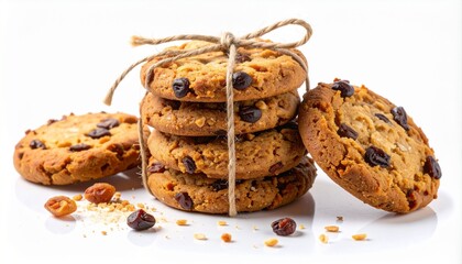 Stack of Chocolate Chip Cookies Tied with Twine