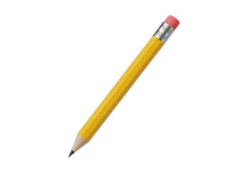 Classic yellow pencil isolated on black background studio shot