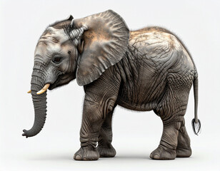 Fototapeta premium Simple Graphic Baby Elephant Icon, Modern 3D Render.