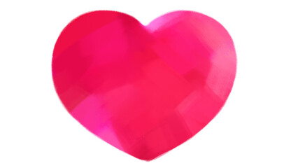 赤色のハート型水彩ペインティング