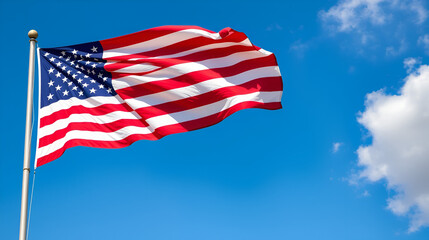Fototapeta premium Amerikanische Flagge und der Slogan America First