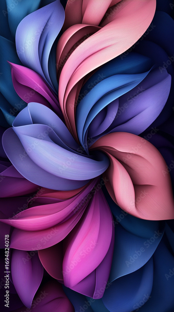 Poster abstract swirling tunnel with purple pink and teal gradient creating a dynamic flowing visual effect