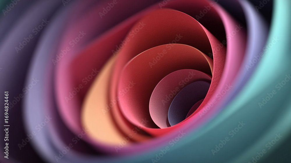 Poster abstract swirling tunnel with purple pink and teal gradient creating a dynamic flowing visual effect