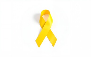 yellow ribbon on white background, world suicide prevention day, september 10, setembro amarelo, love, symbol, social awareness, support, care, holiday, decoration, design, art, wave. High quality