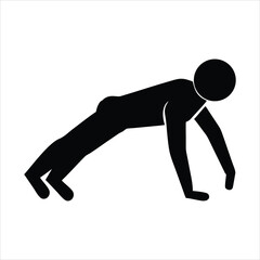 Silhouette of a person doing a push up exercise