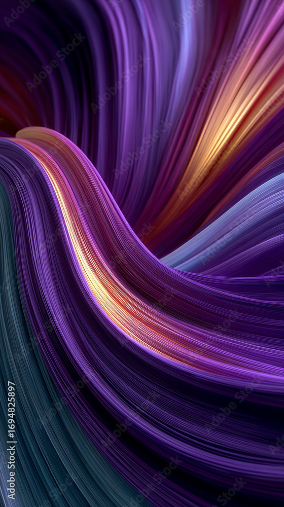 Poster abstract swirling tunnel with purple pink and teal gradient creating a dynamic flowing visual effect
