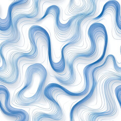 Abstract fluid wave pattern with smooth flowing blue lines creating seamless and dynamic design, evoking sense of movement and depth in modern artistic style