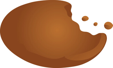 Delicious bitten cookie with crumbs, warm brown tones, and simple design. Perfect for bakery logos, recipe blogs, dessert graphics, and festive holiday projects.