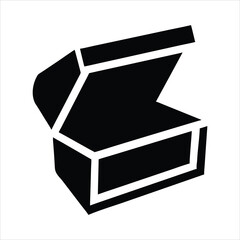 Open black box icon on white background